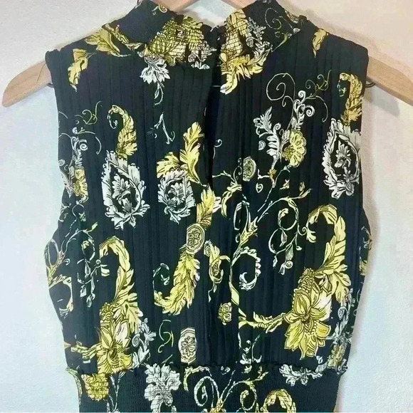 Nanette Lepore Black and Yellow Floral Midi Dress - Picture 7 of 12